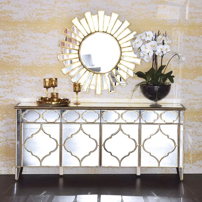 BUFFET MIROIR VENITIEN 3 PORTES 153x41x86cm